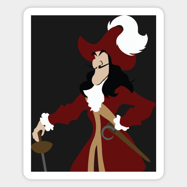 Minmalist Captain Hook Magnet by PaprikaPanda